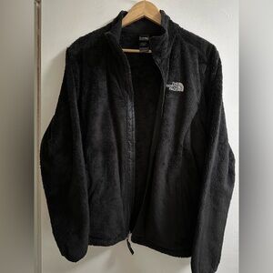 The North Face Black Osito Fuzzy Sherpa Full Zip Up Jacket Mocked Pockets XL